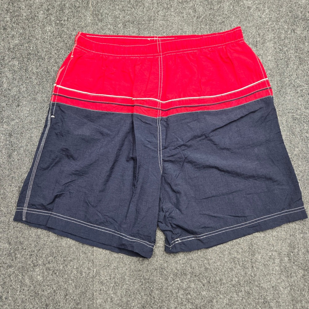 Vintage Mad Iguana Sportswear Mens Size XL W34 Swim Trunks Colorblock Mesh Lined
